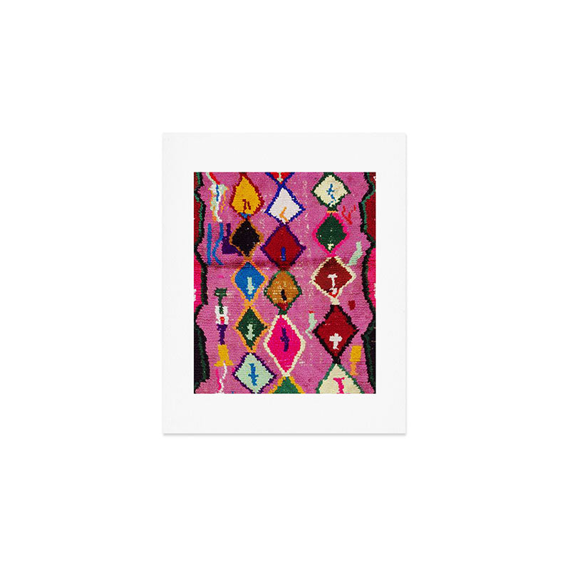 Very Colorful Retro Moroccan Rug Print Art Print Gallery Image 1