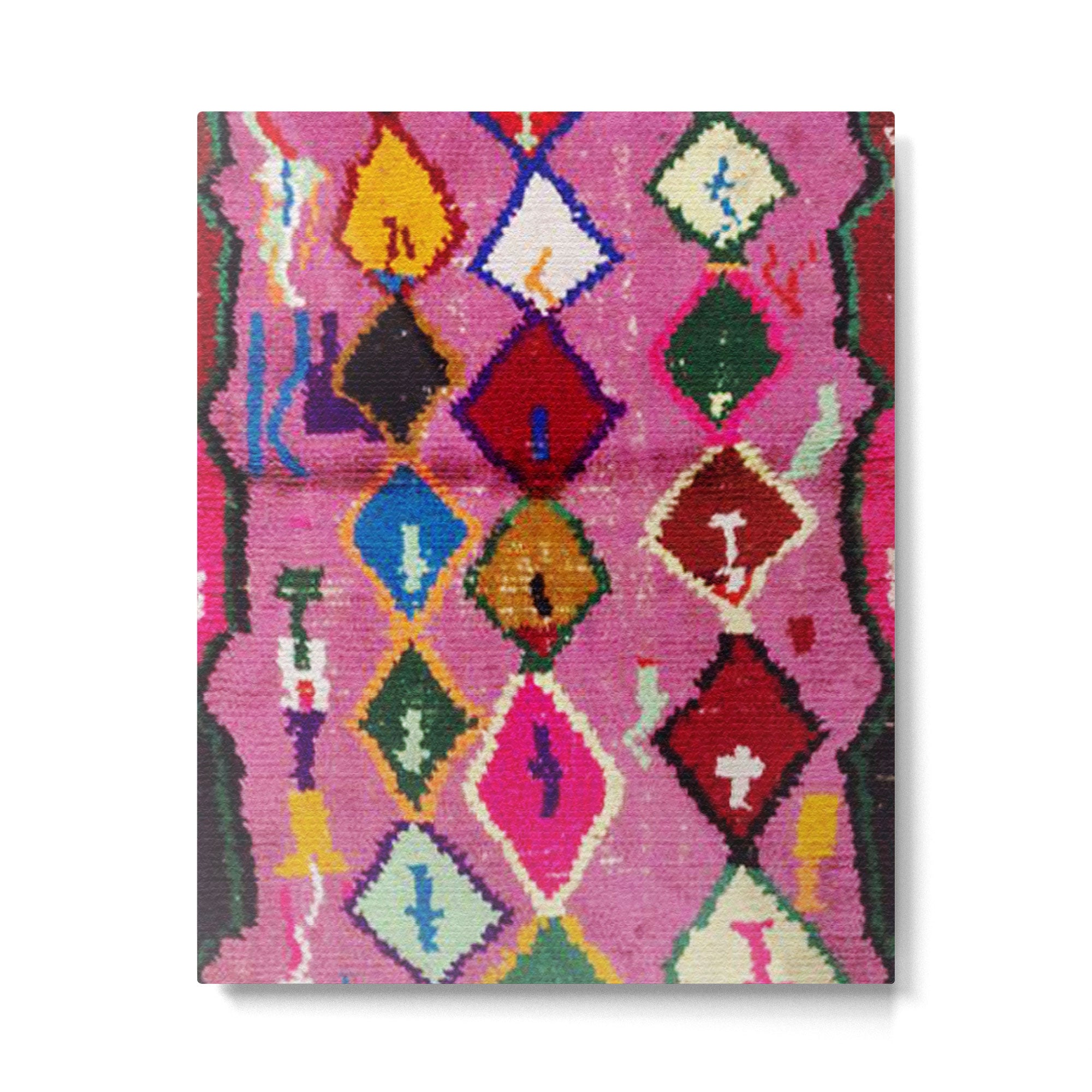 Very Colorful Retro Moroccan Rug Print Metal Print Gallery Image 4