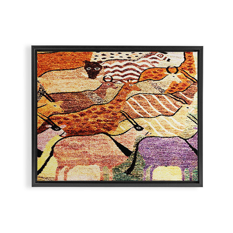 Vintage African Animal Rug Print Framed Canvas Print Gallery Image 3