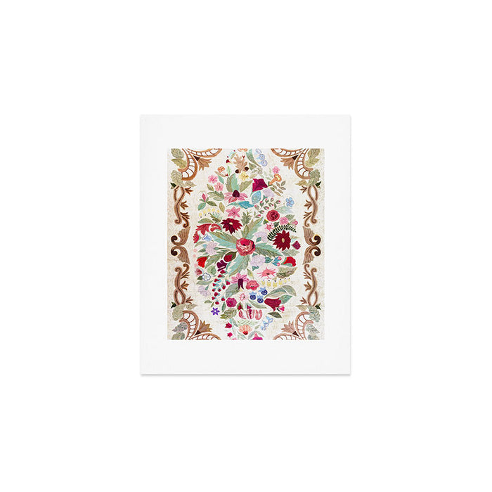 Vintage American Floral Rug Print Art Print Gallery Image 1