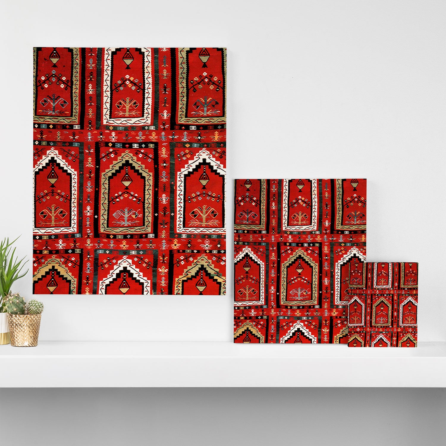Vintage Bulgarian Niche Rug Print Canvas Print Gallery Image 3
