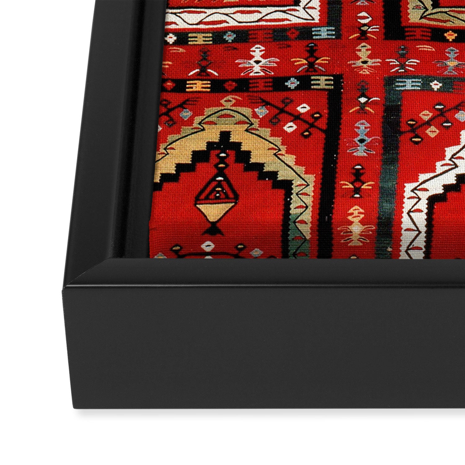 Vintage Bulgarian Niche Rug Print Framed Canvas Print Gallery Image 3