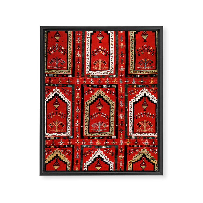 Vintage Bulgarian Niche Rug Print Framed Canvas Print Gallery Image 1