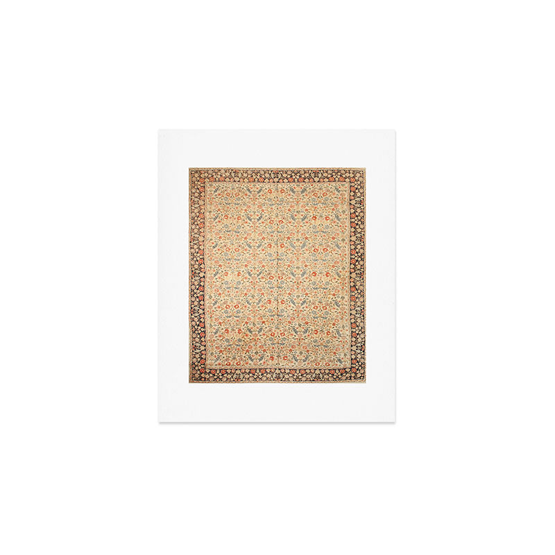 Vintage Floral Indian Rug Print Art Print Gallery Image 1