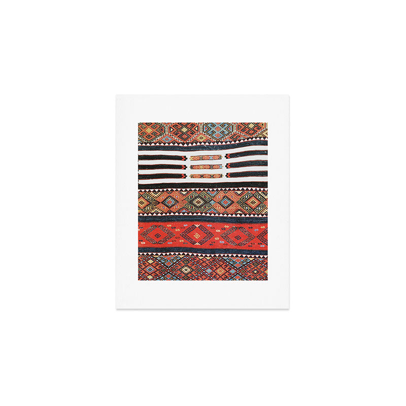 Vintage Geometric Kilim Print Art Print Gallery Image 1