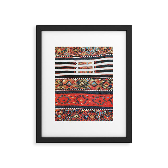 Vintage Geometric Kilim Print Framed Art Print Gallery Image 1