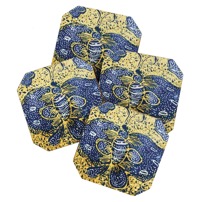 Vintage Indonesian Batik Butterfly Print Coaster Gallery Image 1