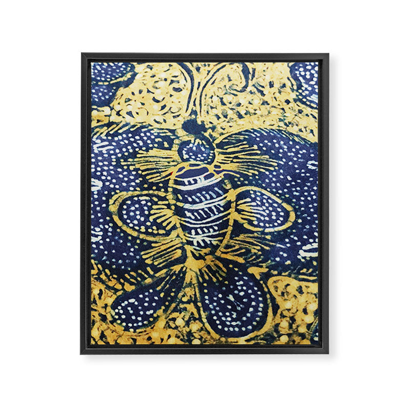 Vintage Indonesian Batik Butterfly Print Framed Canvas Print Gallery Image 3