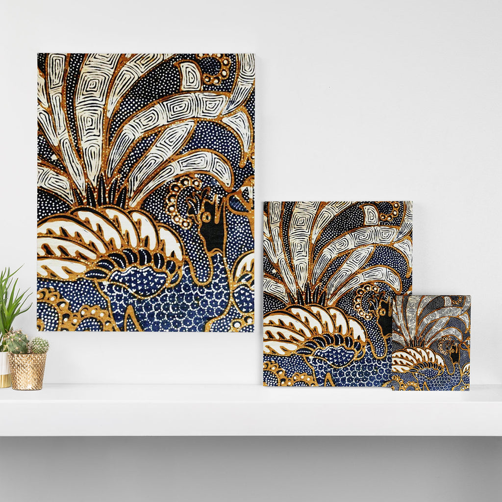 Vintage Indonesian Batik Peacock Print Canvas Print Gallery Image 3