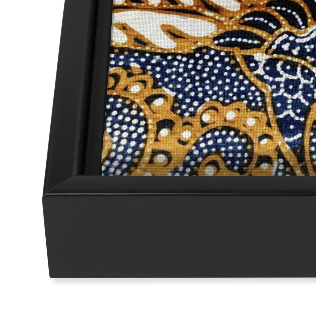 Vintage Indonesian Batik Peacock Print Framed Canvas Print Gallery Image 3