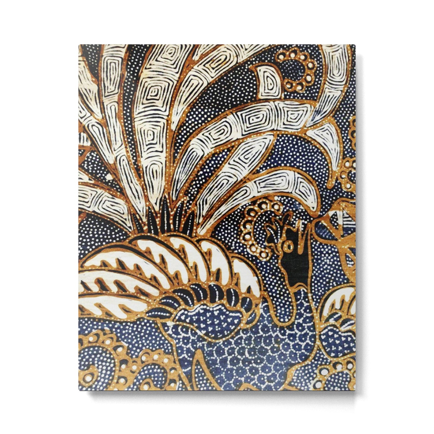 Vintage Indonesian Batik Peacock Print Metal Print Gallery Image 4