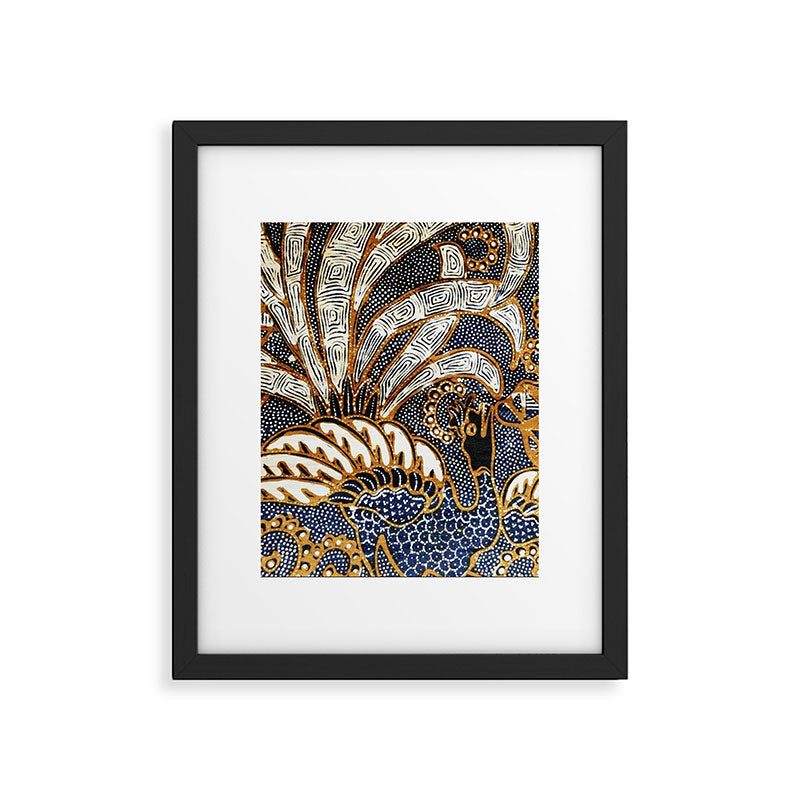 Vintage Indonesian Batik Peacock Print Framed Art Print Gallery Image 5