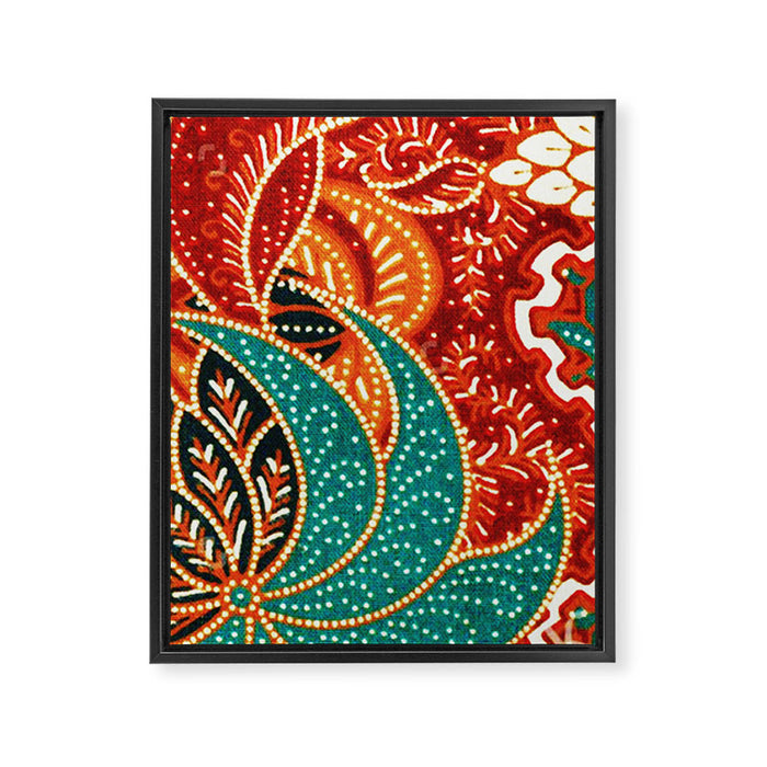 Vintage Indonesian Batik Print Framed Canvas Print Gallery Image 1