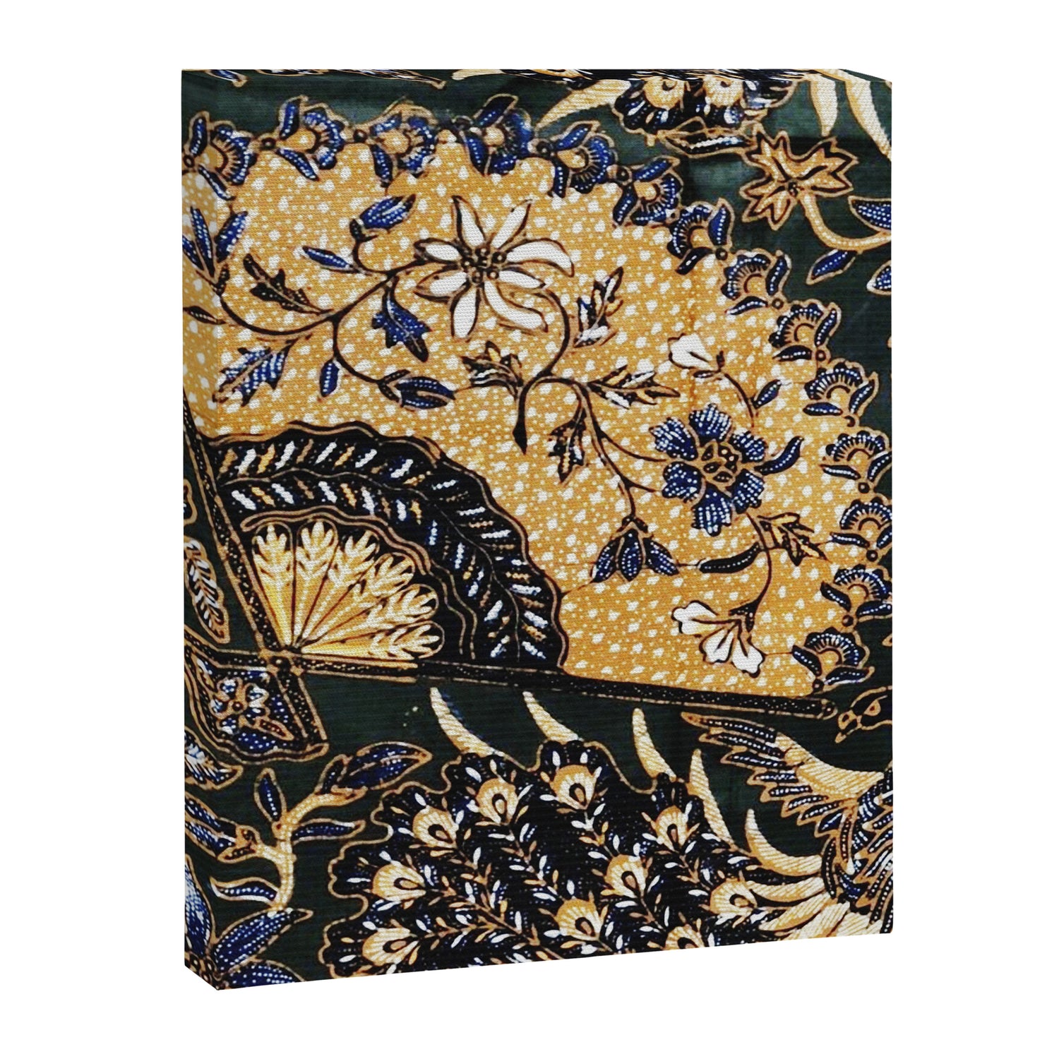 Vintage Indonesian Batik Print With Fan Canvas Print Gallery Image 3