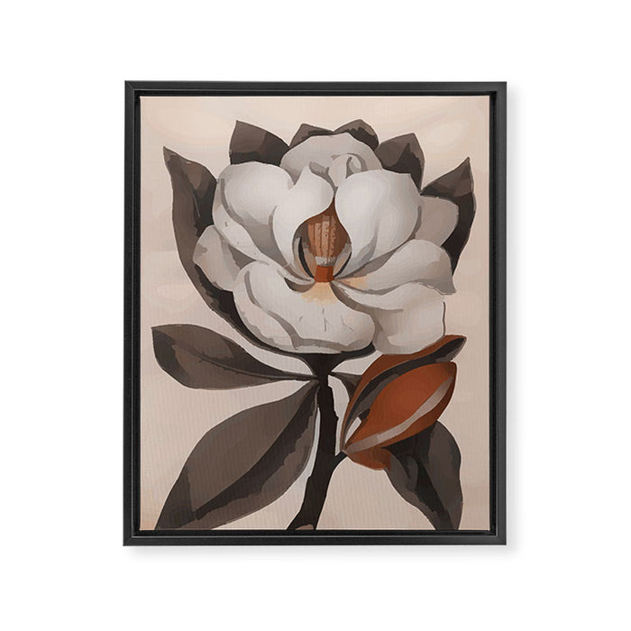 Vintage Magnolia Blossom Botanical Floral Print Framed Canvas Print Gallery Image 1