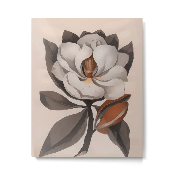 Vintage Magnolia Blossom Botanical Floral Print Metal Print Gallery Image 1