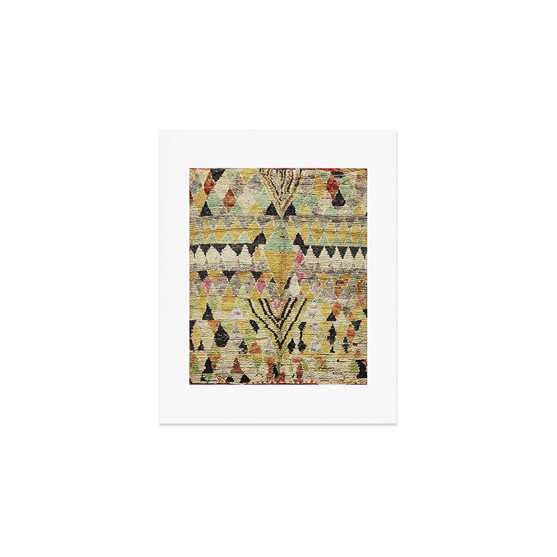 Vintage Moroccan Abstract Geometric Rug Print Art Print Gallery Image 1
