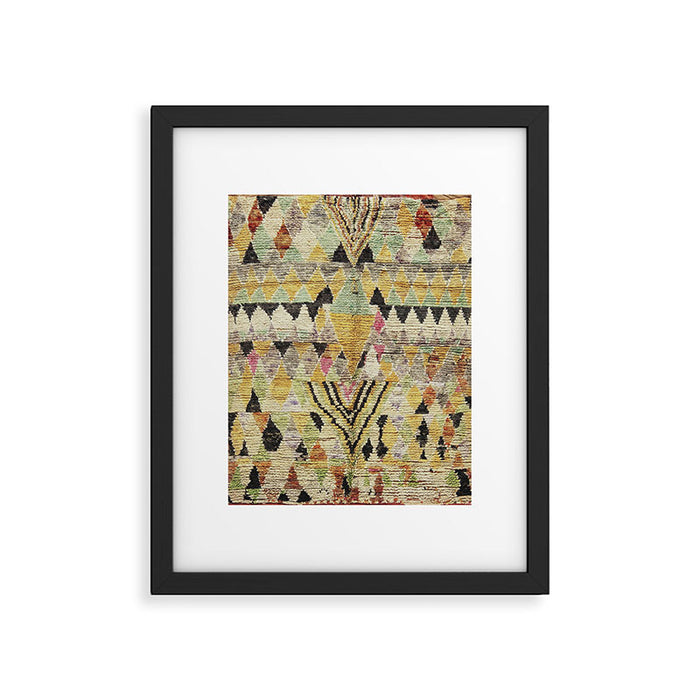 Vintage Moroccan Abstract Geometric Rug Print Framed Art Print Gallery Image 1