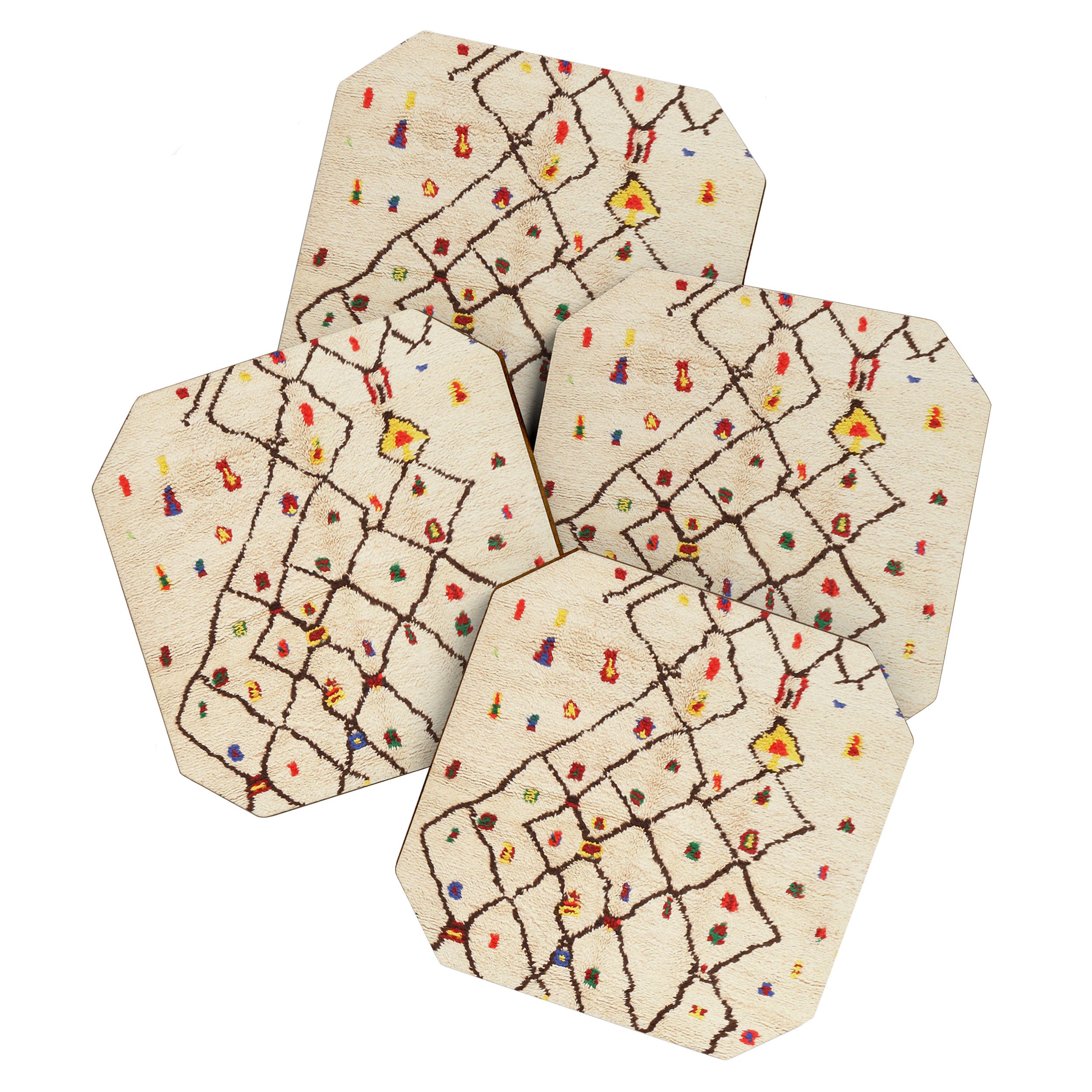 Vintage North African Berber Rug Print Coaster Gallery Image 1