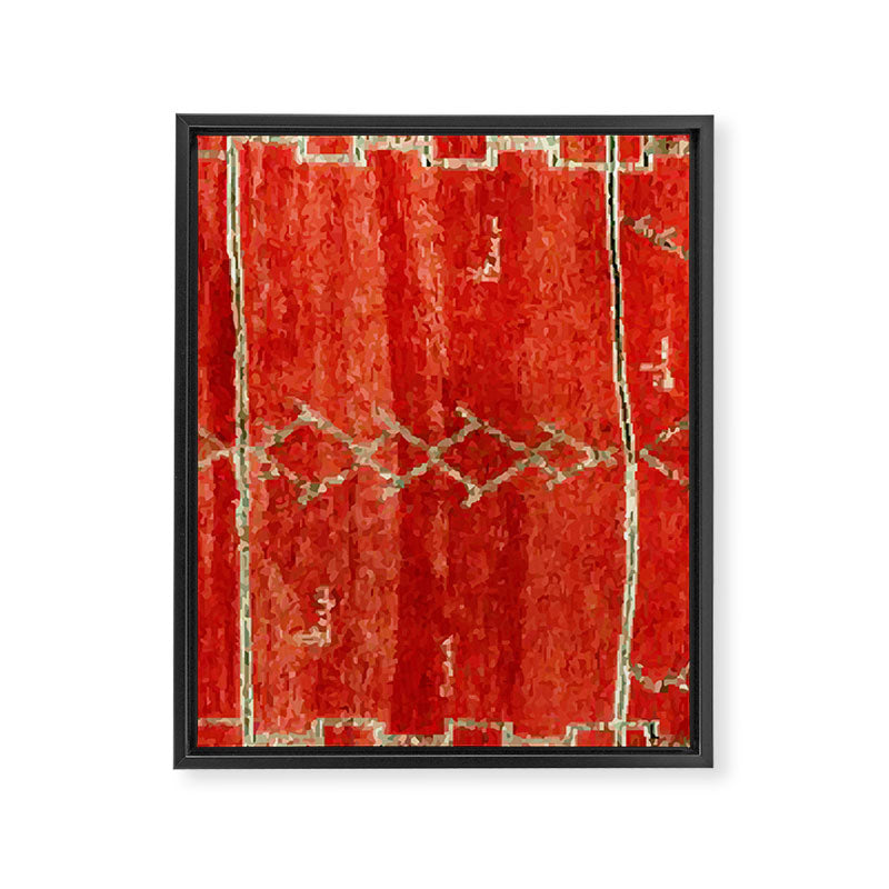 Vintage Red Moroccan Rug Print Framed Canvas Print Gallery Image 3