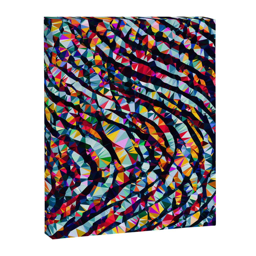 Wavy Lines Low Poly Geometric Triangles Canvas Print Gallery Image 6