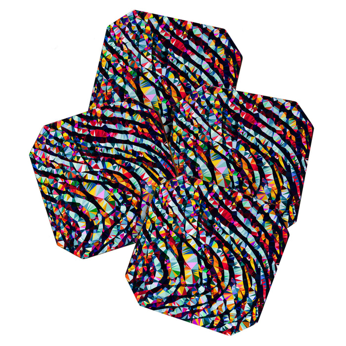 Wavy Lines Low Poly Geometric Triangles Coaster Gallery Image 1