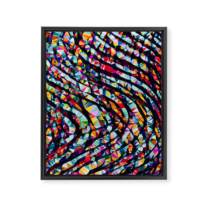Wavy Lines Low Poly Geometric Triangles Framed Canvas Print Gallery Image 1