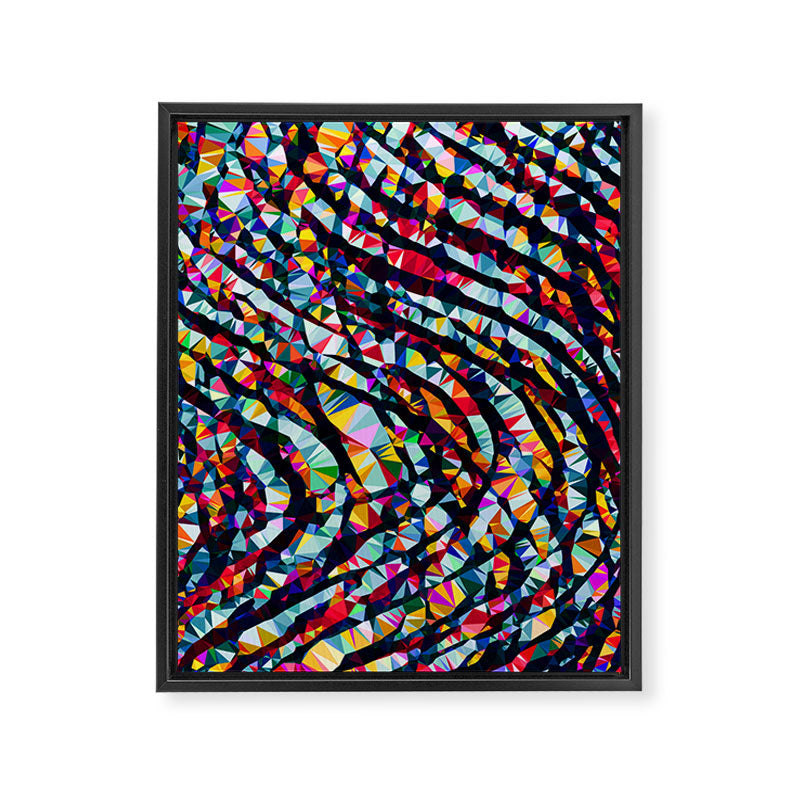 Wavy Lines Low Poly Geometric Triangles Framed Canvas Print Gallery Image 3