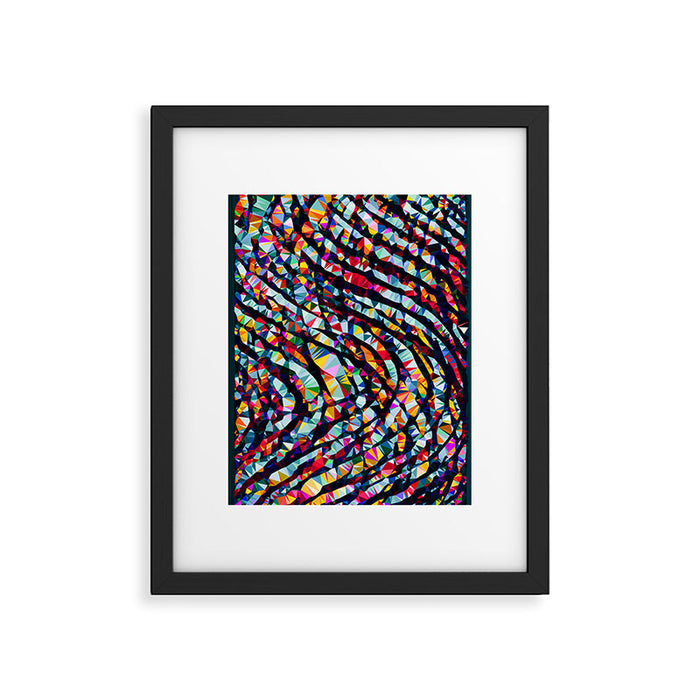 Wavy Lines Low Poly Geometric Triangles Framed Art Print Gallery Image 1