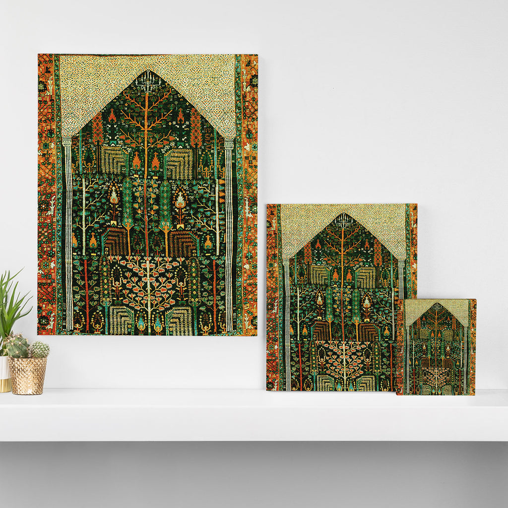 Weeping Willow Antique Bijar Persian Rug Print Canvas Print Gallery Image 3