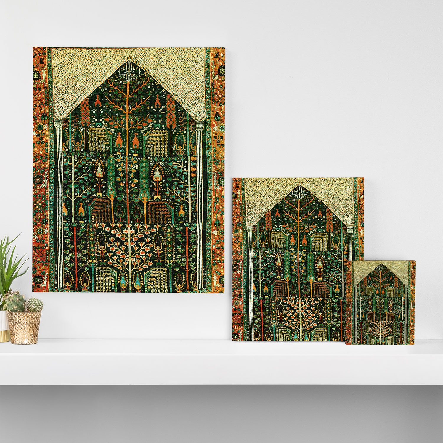 Weeping Willow Antique Bijar Persian Rug Print Canvas Print Gallery Image 3