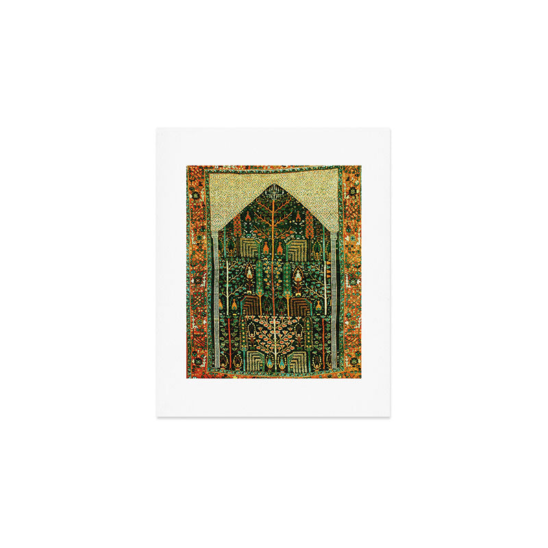 Weeping Willow Antique Bijar Persian Rug Print Art Print Gallery Image 1
