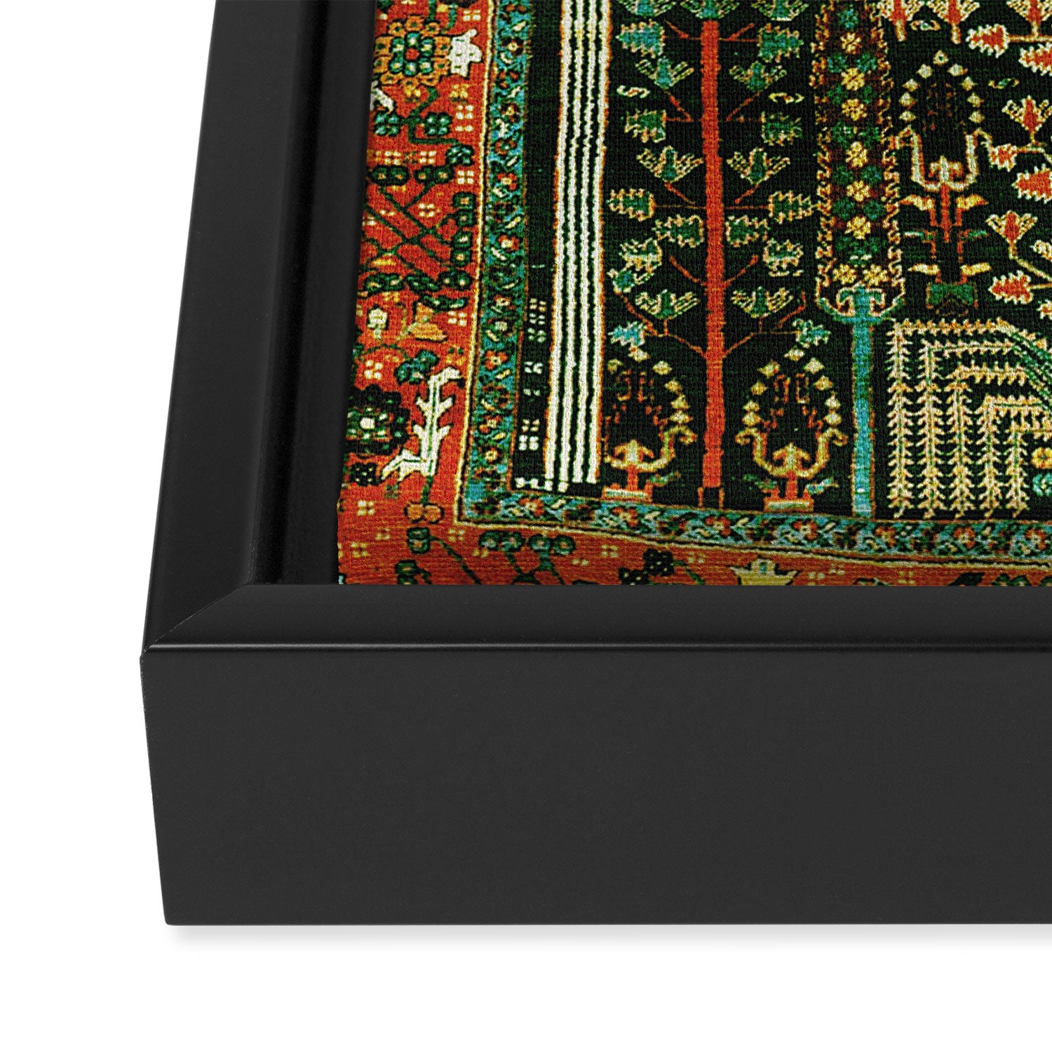 Weeping Willow Antique Bijar Persian Rug Print Framed Canvas Print Gallery Image 3
