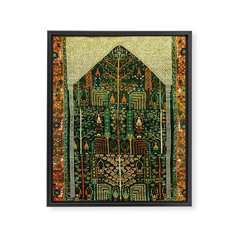 Weeping Willow Antique Bijar Persian Rug Print Framed Canvas Print Gallery Image 3