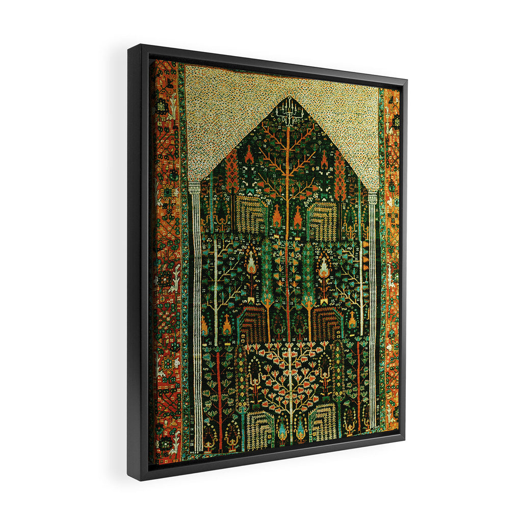 Weeping Willow Antique Bijar Persian Rug Print Framed Canvas Print Gallery Image 2