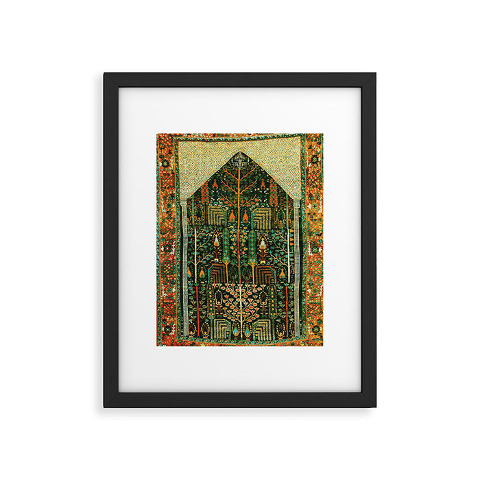 Weeping Willow Antique Bijar Persian Rug Print Framed Art Print Gallery Image 1