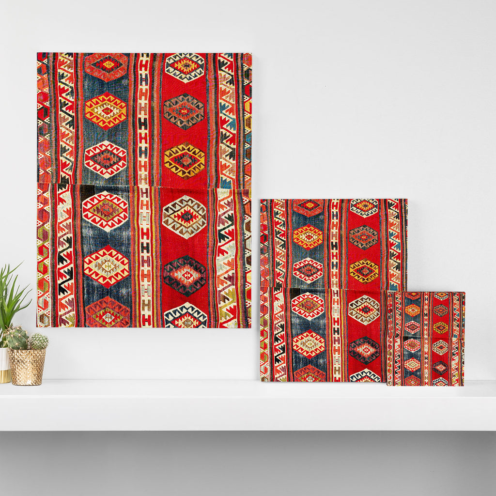 West Anatolian  Antique Turkish Kilim Print Canvas Print Gallery Image 3