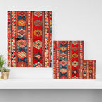 West Anatolian  Antique Turkish Kilim Print Canvas Print Gallery Image 3