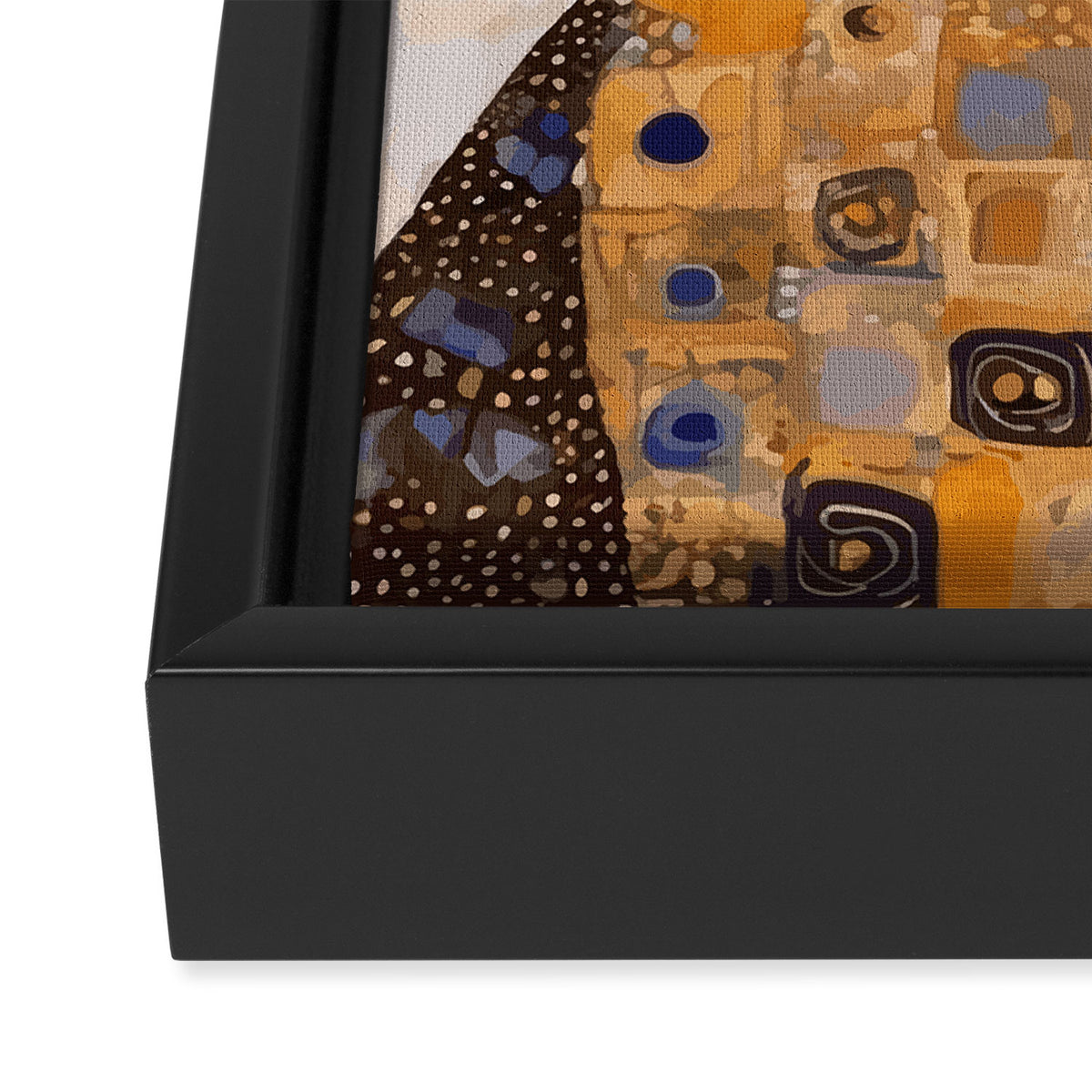 White Klimt Cat Dressed as King Cat Framed Canvas Print Gallery Image 3