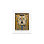 White Klimt Dog with Blue and Gold Costume Art Print Gallery Image 1