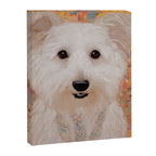 White Klimt Dog with Brown Eyes Canvas Print Gallery Image 8