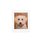 White Klimt Dog with Curly Hair Art Print Gallery Image 1