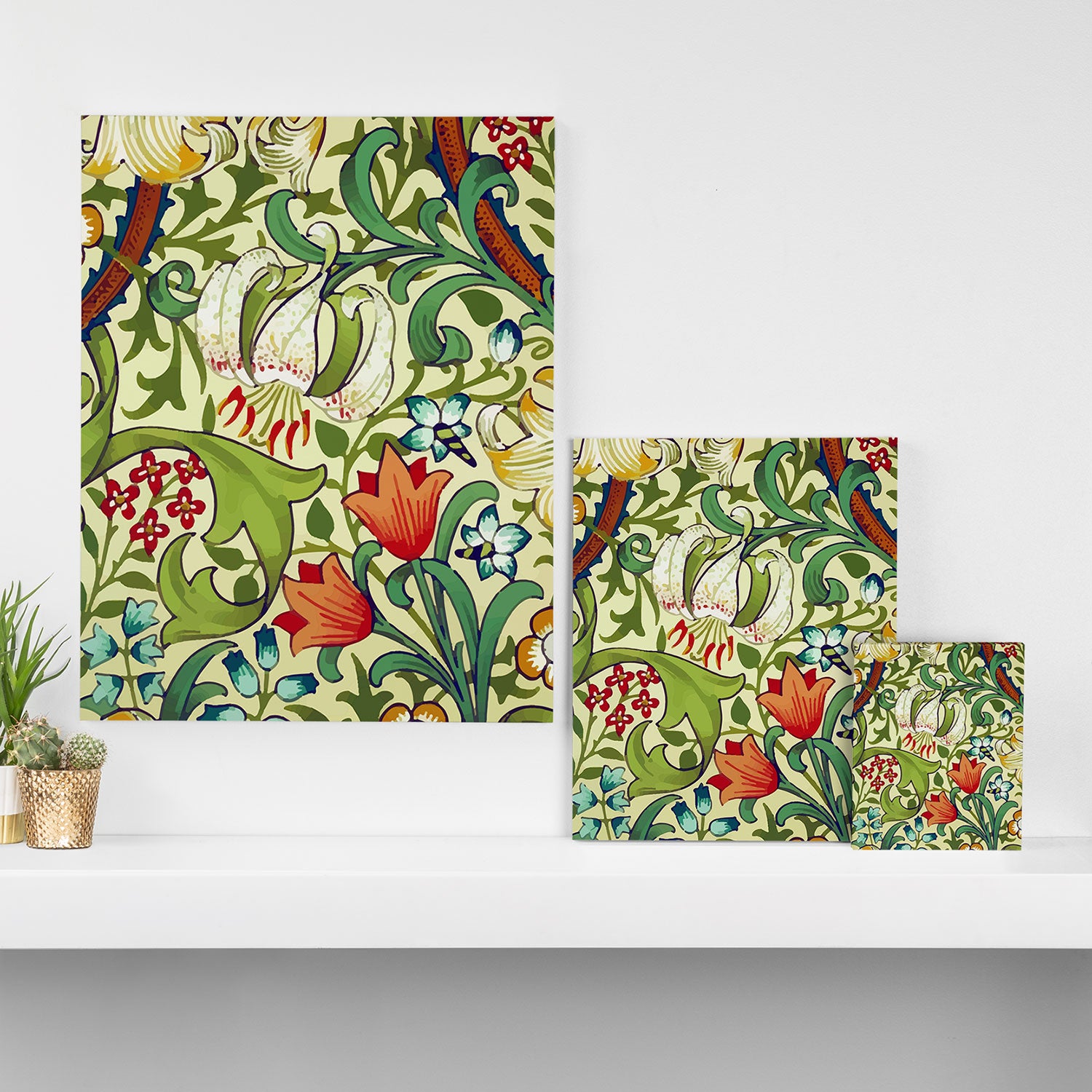 William Morris Garden Lily Floral Print Canvas Print Gallery Image 3