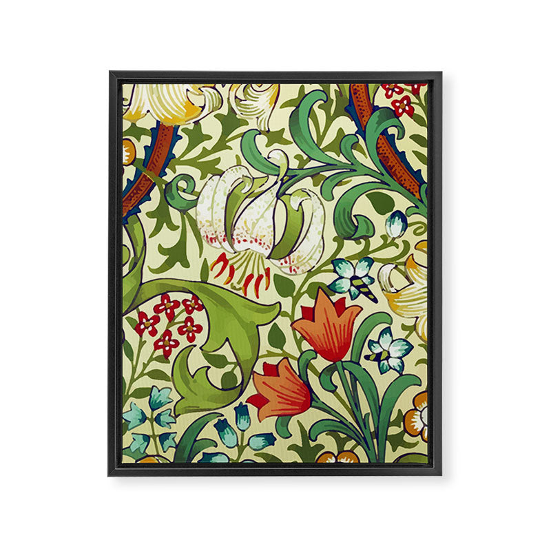 William Morris Garden Lily Floral Print Framed Canvas Print Gallery Image 3