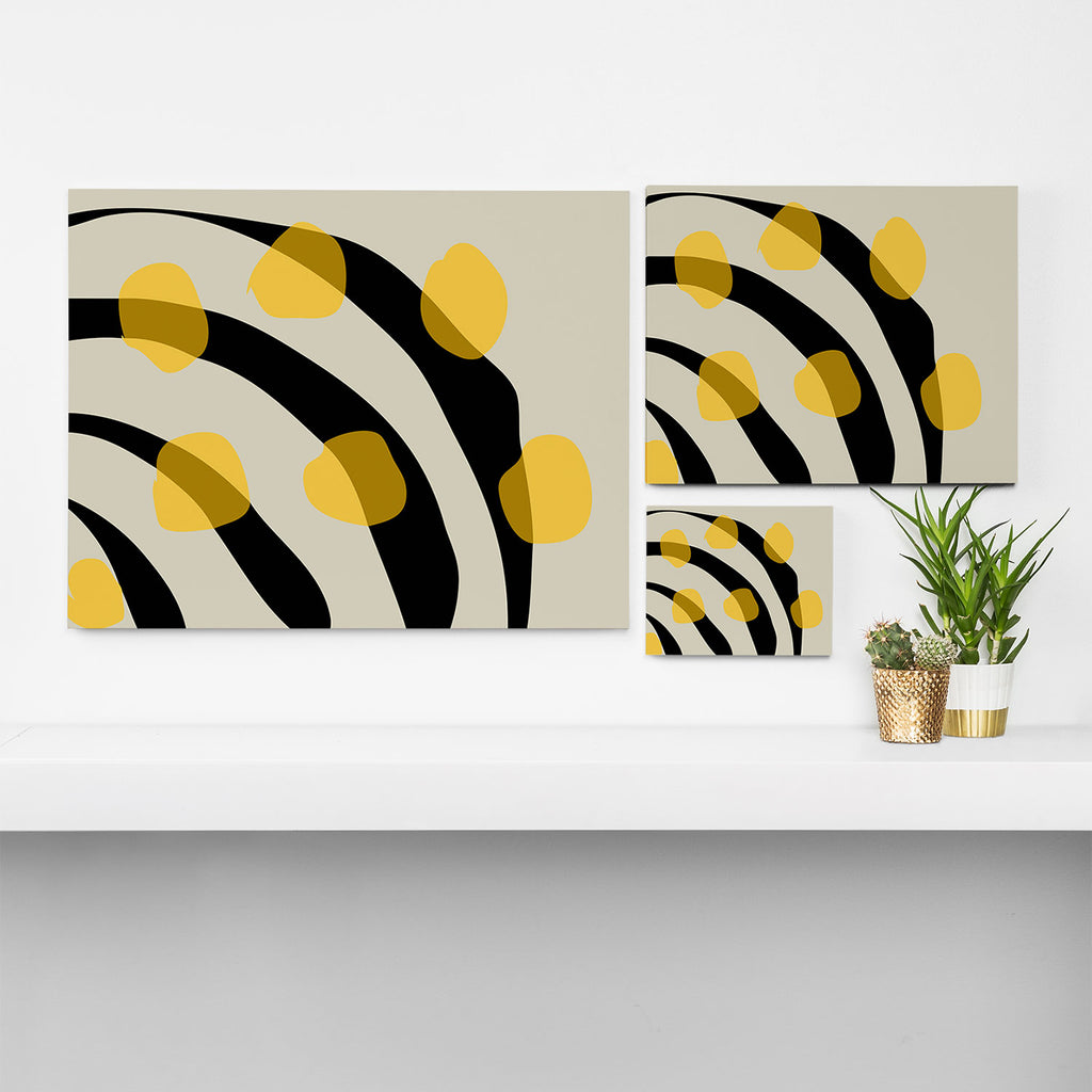 Yellow Gray Abstract Vector Art Digital Painting Canvas Print Gallery Image 3