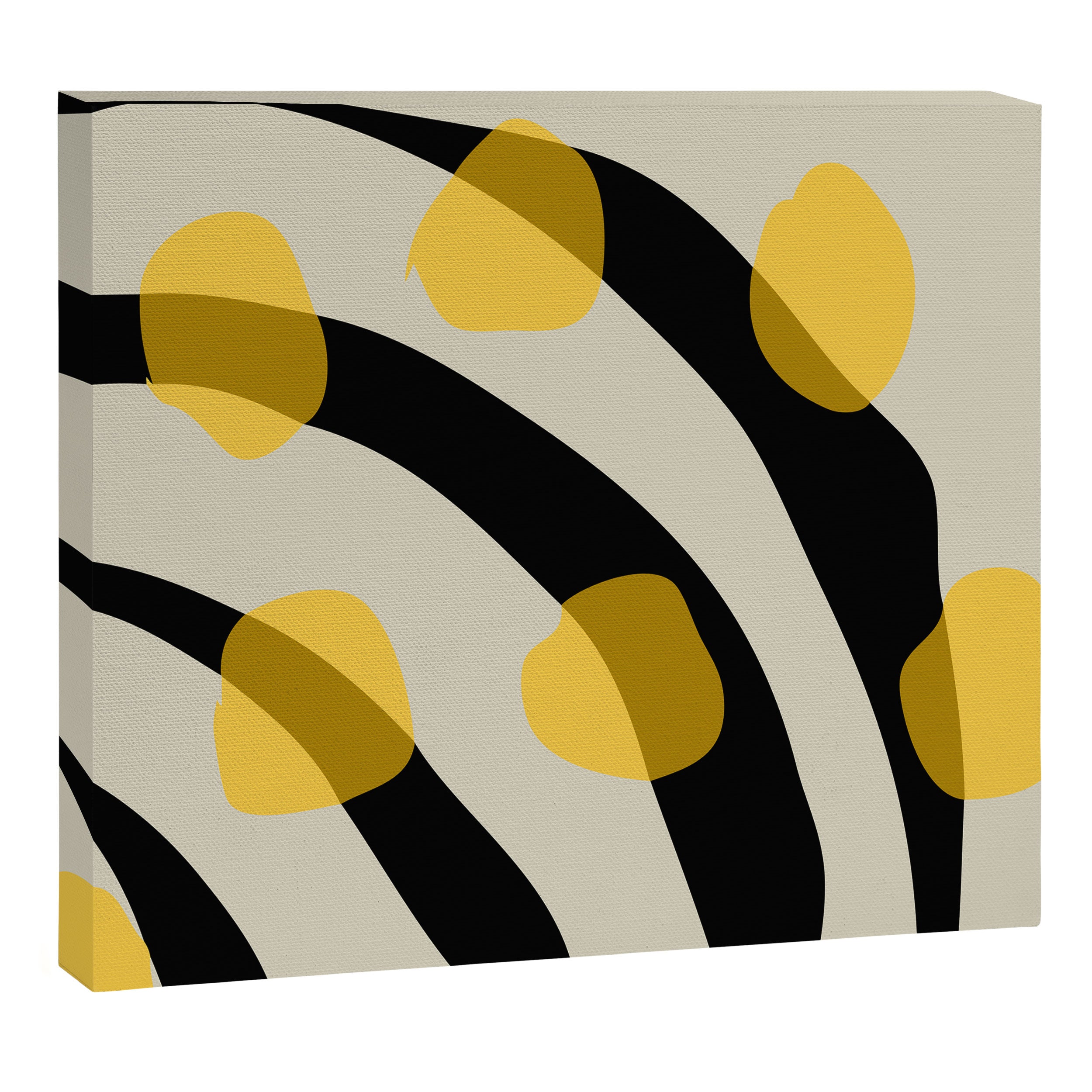 Yellow Gray Abstract Vector Art Digital Painting Canvas Print Gallery Image 3