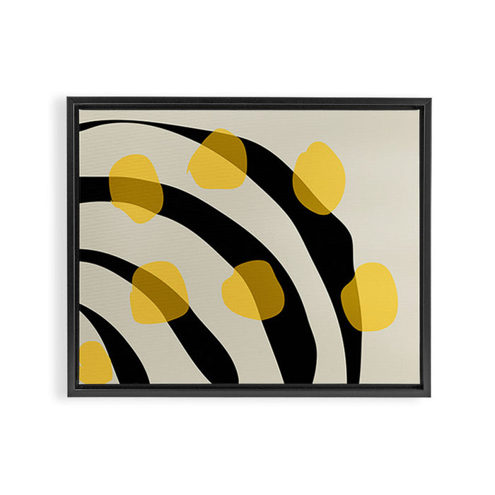 Yellow Gray Abstract Vector Art Digital Painting Framed Canvas Print Gallery Image 1