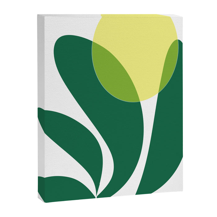 Yellow Sun Green Leaves Minimalism Canvas Print Gallery Image 1