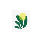 Yellow Sun Green Leaves Minimalism Art Print Gallery Image 1