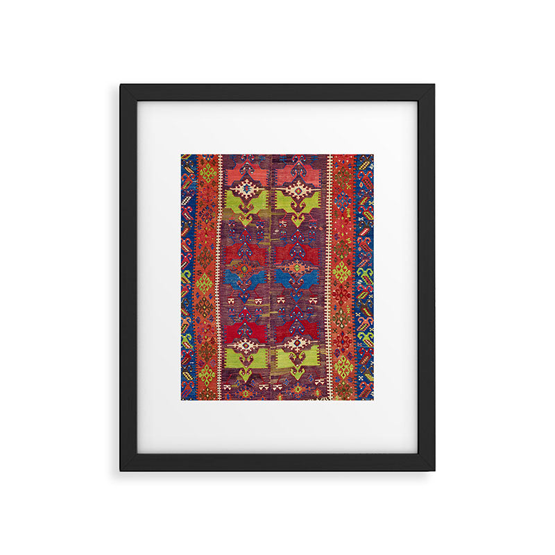 Yesilova Nigde Province Central Anatolian Kilim Print Framed Art Print Gallery Image 5
